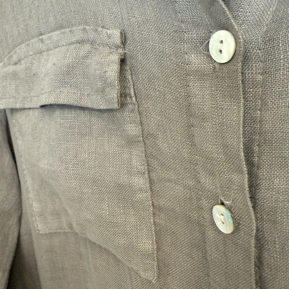 Pistache M MINT/NEW linen (100 percent linen) Wide Leg Jumpsuit with Relaxed Fit - Picture 5 of 15